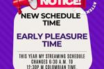NEW STREAMING SCHEDULE