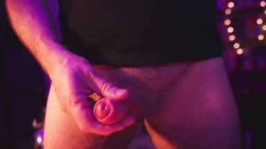 Close up hairy cumshot