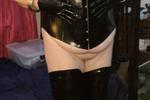 Aussie Syn Latex cat hood and latex corset