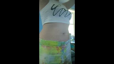 Tits out, Up skirt pussy fingering and moaning