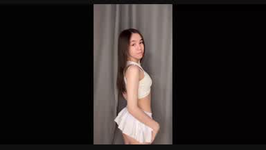 White mini skirt
