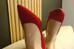 Showing off my sexy red heels