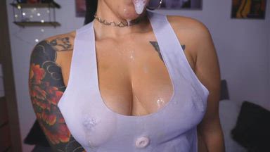 BLOWJOB SO SLIMY THAT I WAIT ALL OVER MY FACE AND