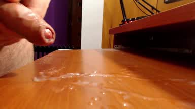 HUGE CUMSHOT on my desk