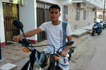 On my motorcycle