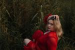 Sweet photo shoot in red lingerie hot)