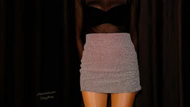 Transparent blouse and mini skirt