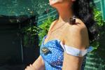 The lady in blue