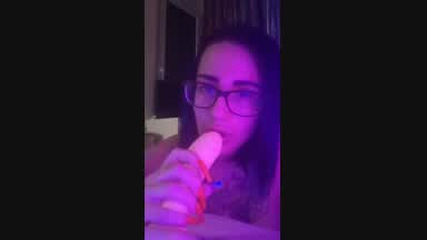 blowjob with big toy