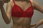 A red bra combined with beautiful panties on me !