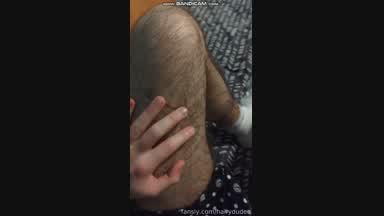 Leg and cock rubbing