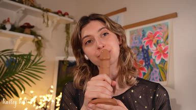 Hailey Hill Dildo Blowjob ASMR HD