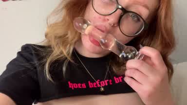 glass dildo fuck