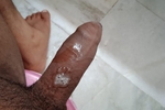 My real cock cum and spit covered