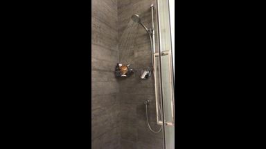 Wet Shower Tease with Tan Lines