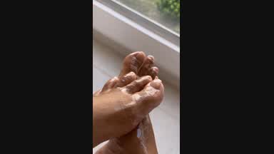 oily massage in my beautiful feet