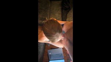 A long clip of a sloppy blowjob from sex servant