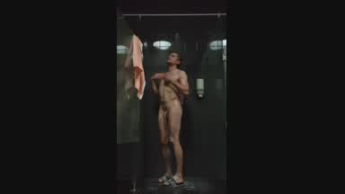 Shower in bathroom in gym