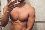 Before showering.