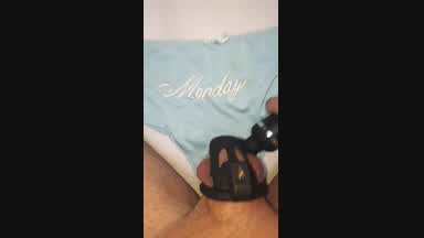 sissygasm in cage