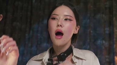 Asian Beauty Meets Luna's Deep Throat Torment