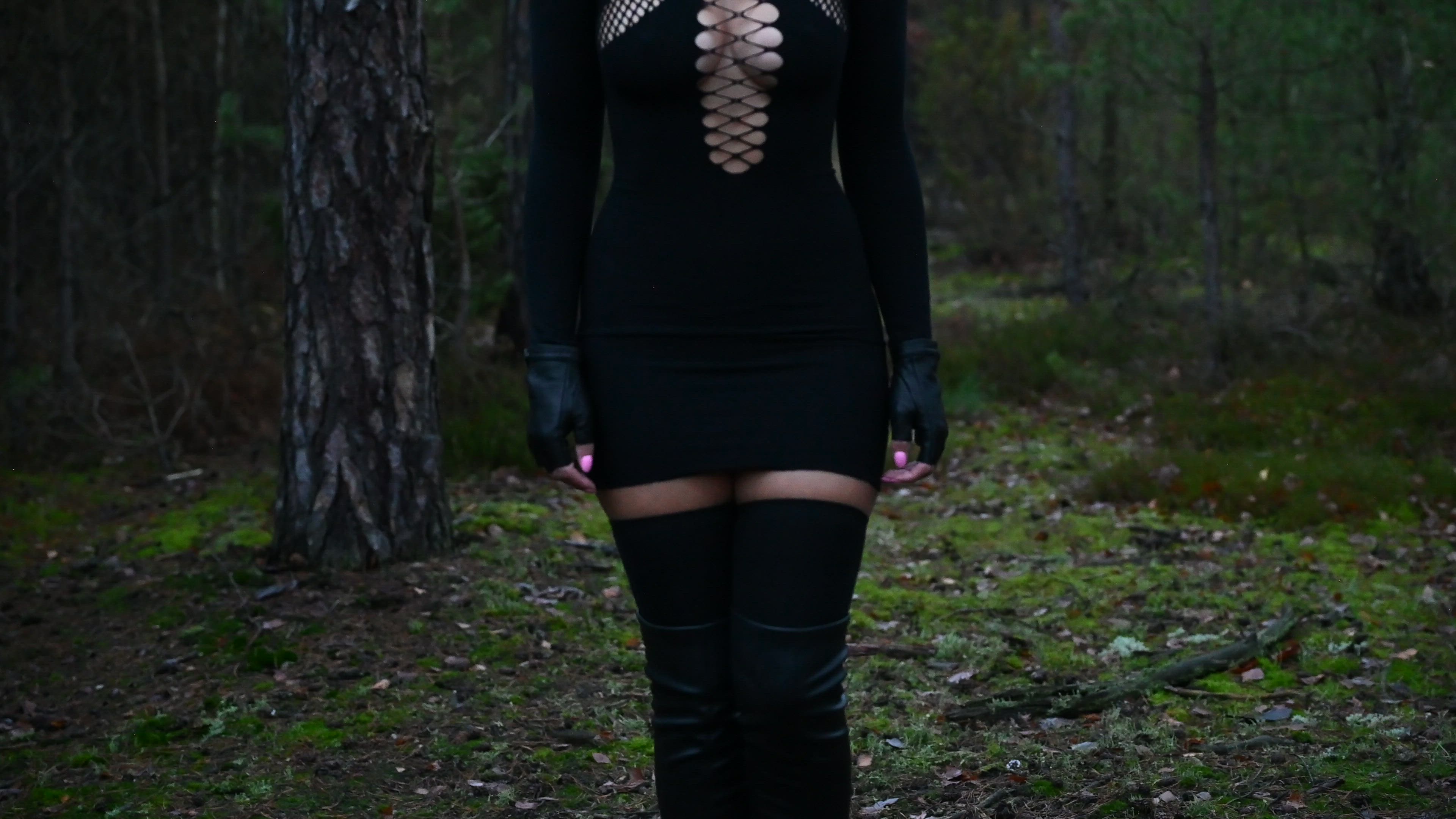 Masturbating to Orgasm in the Forest