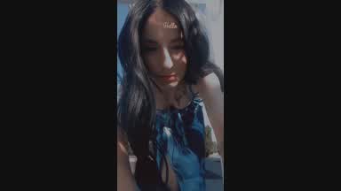 Nika in a dress with makeup