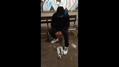 dirty socks in street