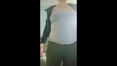 Yoga pants to my knees tease