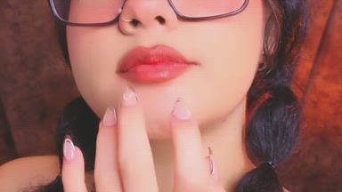 sucking fingers with lots of saliva
