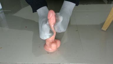 JERKING DILDO WITH MY FEET