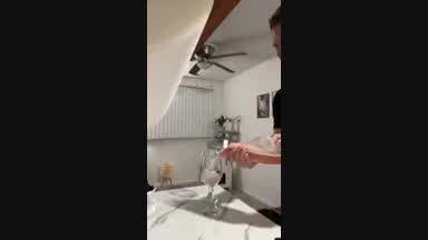 Random blow job in the kitchen