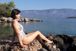 on the beach..