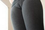 Grey Leggings & Black Thong Whaletail