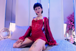 fiery girl in red
