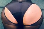 Big ass in black panties and stockings