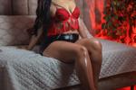 Red Corset & Black Skirt