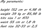 my sizes