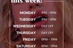 My WORK DAYS this week! 🎀