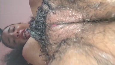 A lot of lube on my hairy body