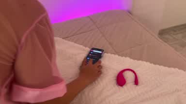 Milf enjoys her Lush controlled by her lover...
