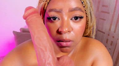 Sensual blowjob with cum in mouth and ahegao