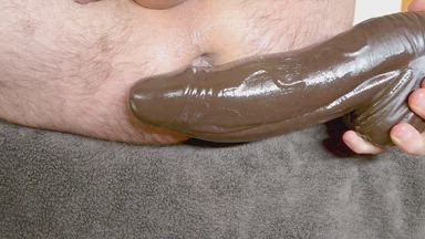 baron — Big BLACK dildo deep in the ass