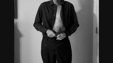 Suit, strip cum in B&W