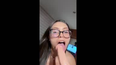 Sucking and fucking my favorite dildo!
