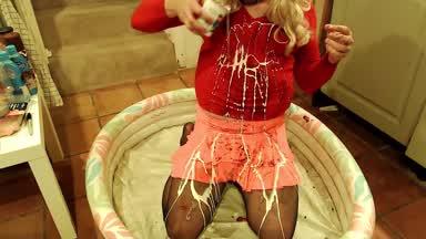 Messy clothes in the kitchen