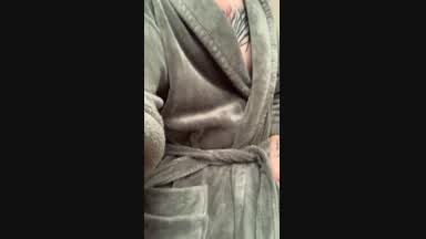 Juicy spit on my lips, beard and chest