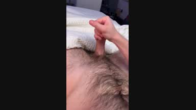 Explosive cumshot in bed