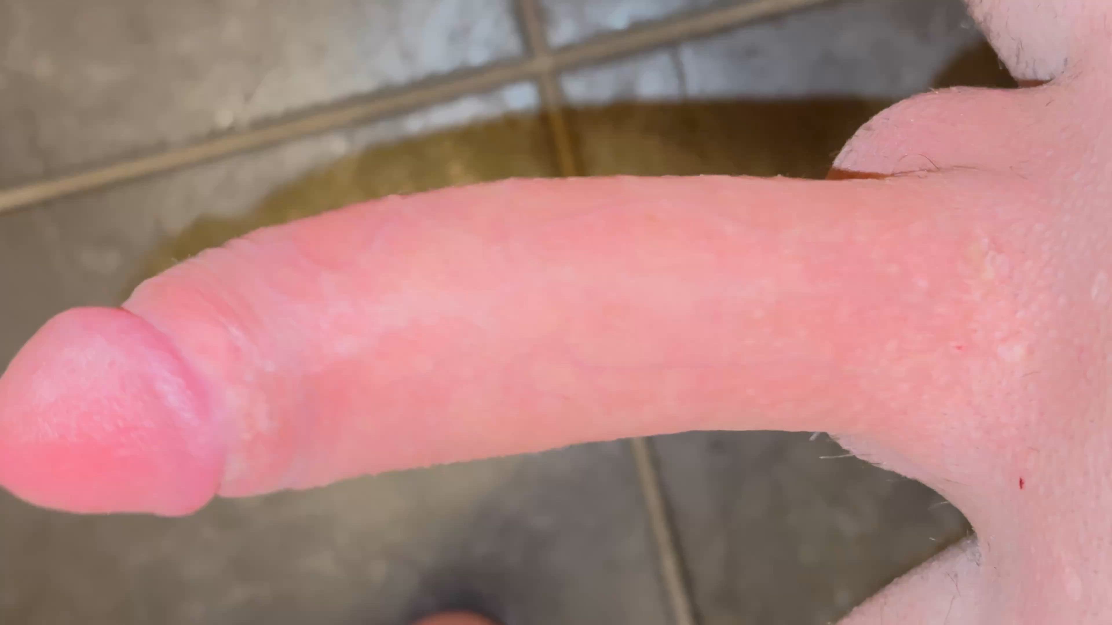 POV caressing my long hard cock