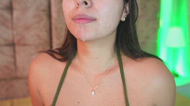 Drool Saliva in perfect lips